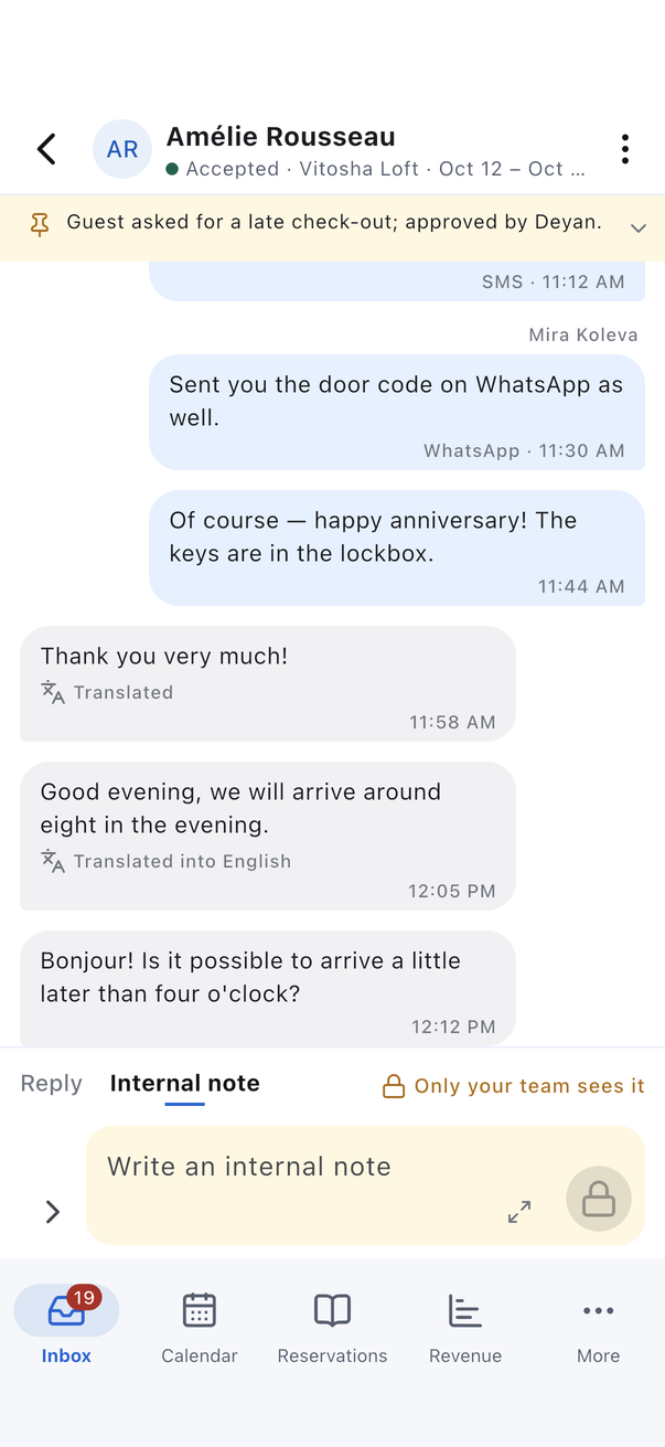 Internal note